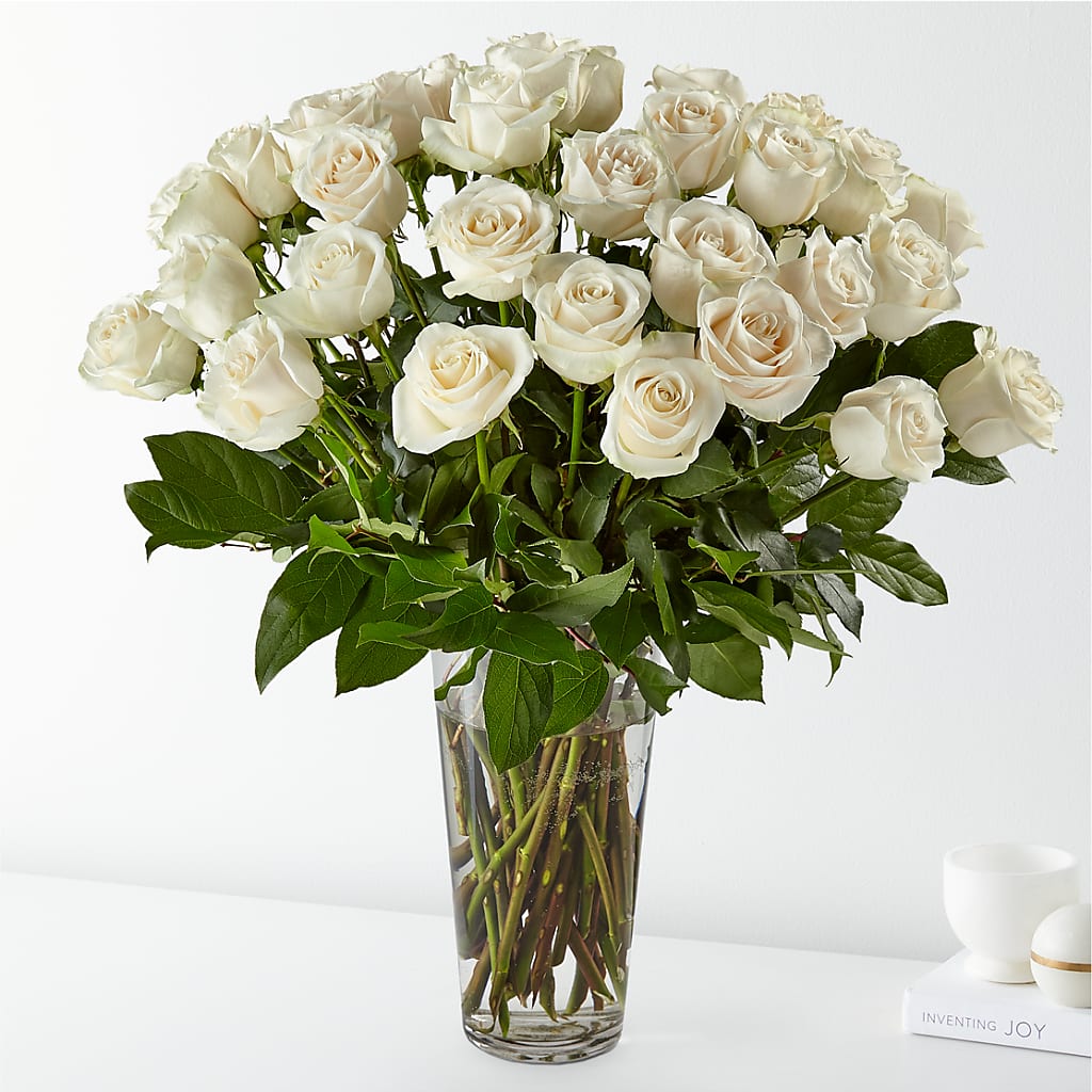 Long Stem White Rose Bouquet – SHARAR'S FLORIST, La Habra CA