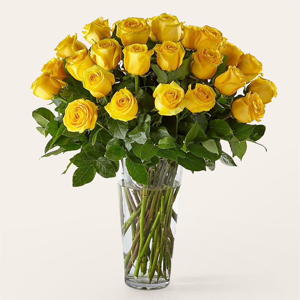Long Stem Yellow Rose Bouquet – SHARAR'S FLORIST, La Habra CA