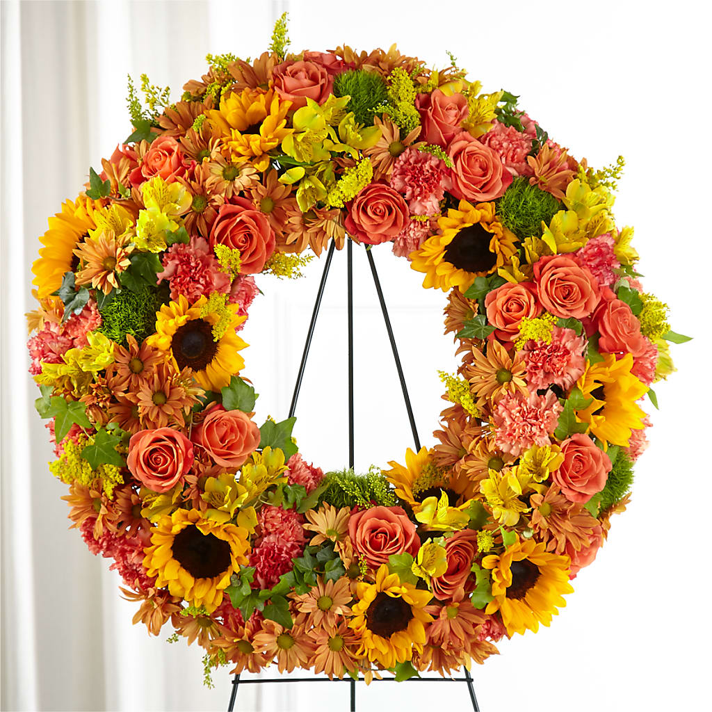 Autumnal Memories Wreath (Standard) – SHARAR'S FLORIST, La Habra CA