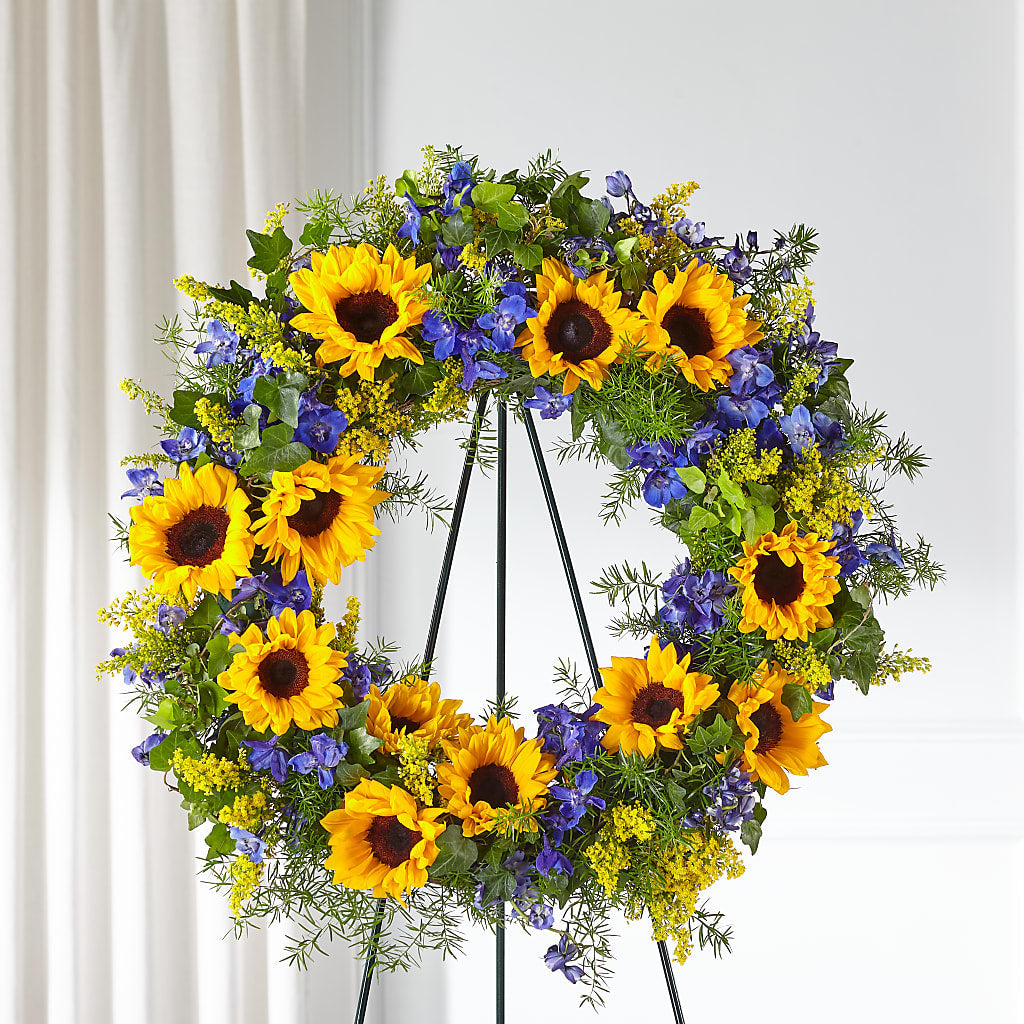 Bright Rays Wreath – SHARAR'S FLORIST, La Habra CA