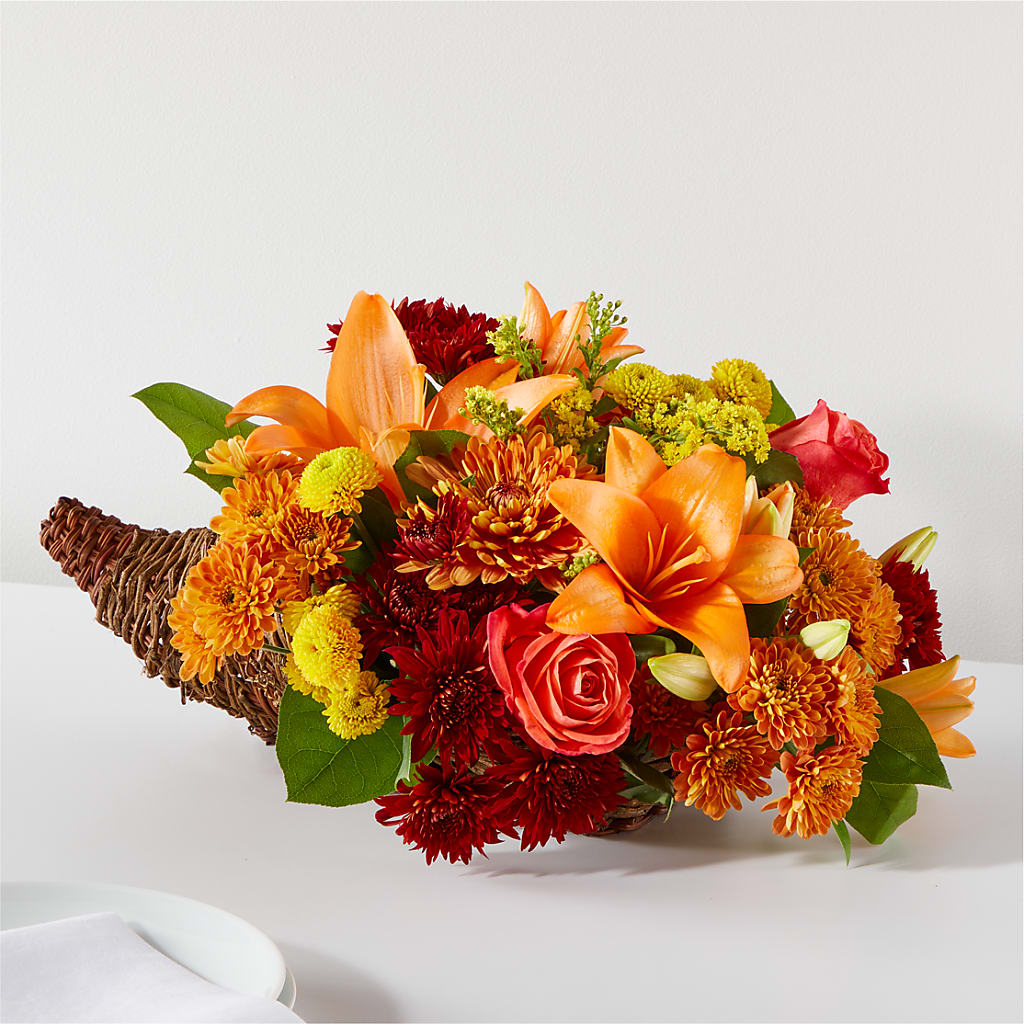 Bouquet of Blessings Cornucopia – SHARAR'S FLORIST, La Habra CA