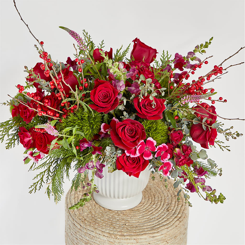 Big Red Bow Bouquet – SHARAR'S FLORIST, La Habra CA