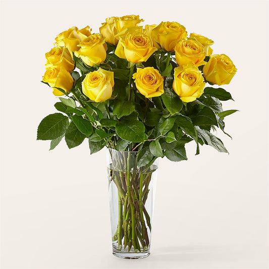 Long Stem Yellow Rose Bouquet – SHARAR'S FLORIST, La Habra CA