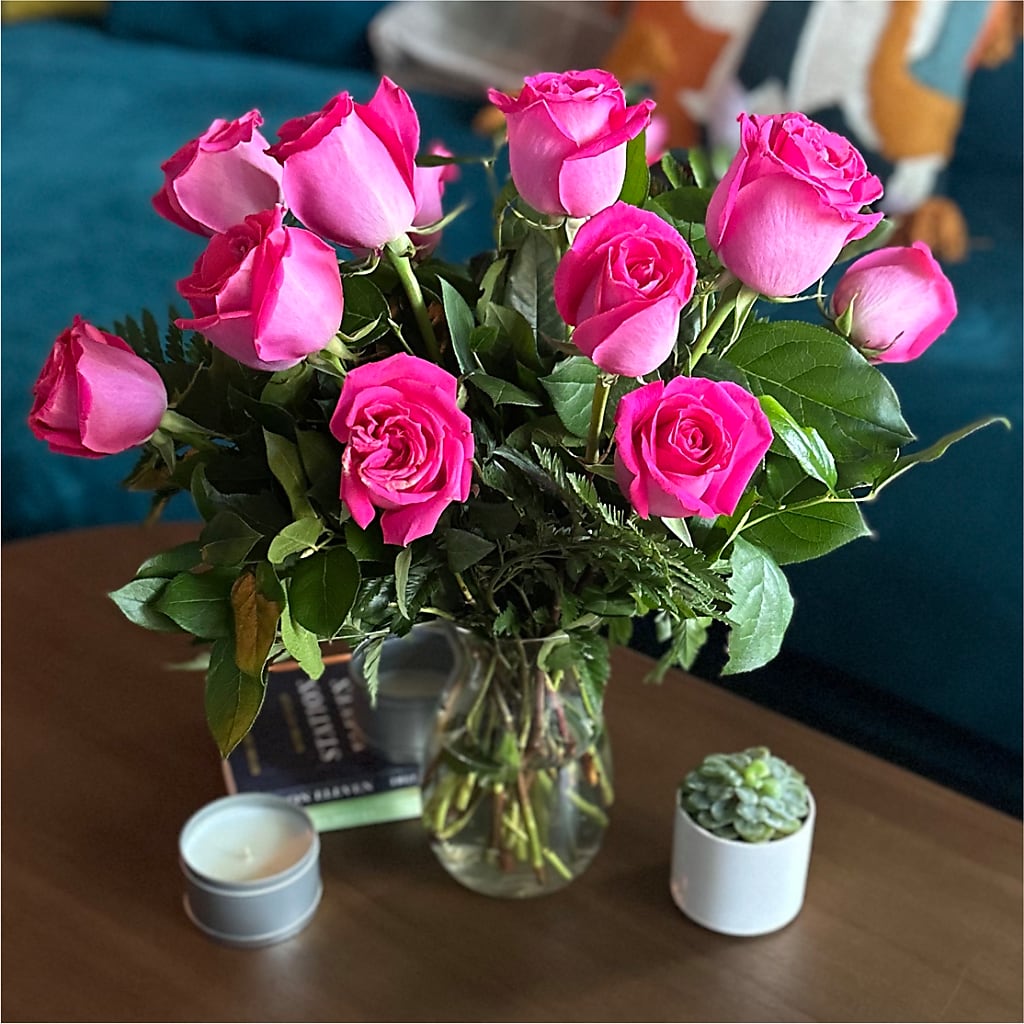Long Stem Pink Rose Bouquet – SHARAR'S FLORIST, La Habra CA