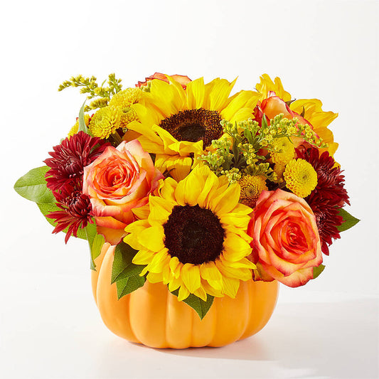 Golden Gourd Pumpkin Bouquet – SHARAR'S FLORIST, La Habra CA