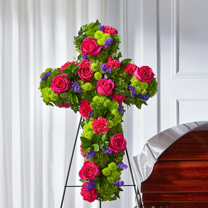 Tribute Rose Floral Cross – SHARAR'S FLORIST, La Habra CA