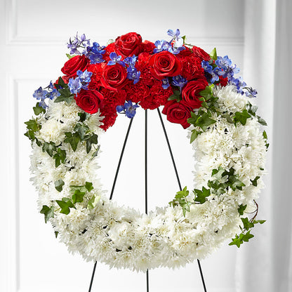 Patriotic Passion Wreath – SHARAR'S FLORIST, La Habra CA