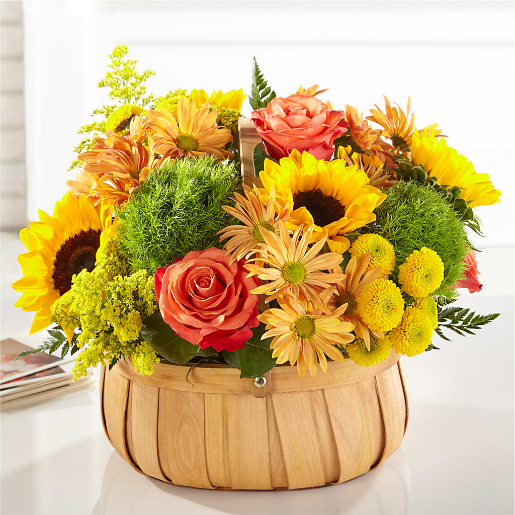 Harvest Sunflower Basket – SHARAR'S FLORIST, La Habra CA