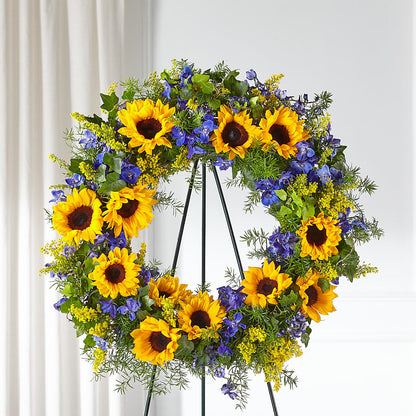 Bright Rays Wreath – SHARAR'S FLORIST, La Habra CA