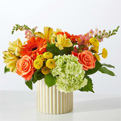 Autumn Sunshine Bouquet with Ivory Vase – SHARAR'S FLORIST, La Habra CA