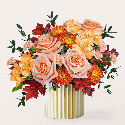Spiced Latte Bouquet with Ivory Vase – SHARAR'S FLORIST, La Habra CA