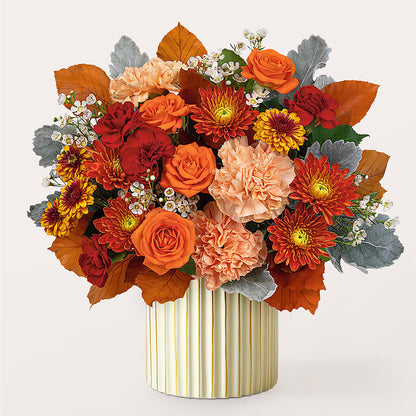 Merlot Bouquet with Ivory Vase – SHARAR'S FLORIST, La Habra CA
