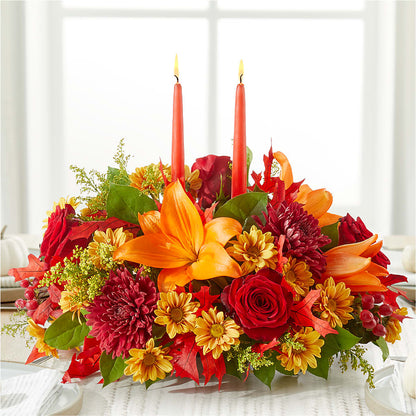Autumn's Embrace Centerpiece – SHARAR'S FLORIST, La Habra CA