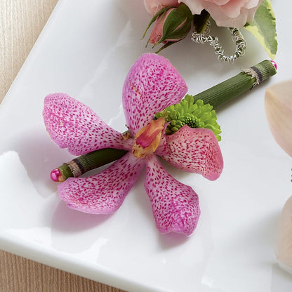 Pink Mokara Boutonniere – SHARAR'S FLORIST, La Habra CA