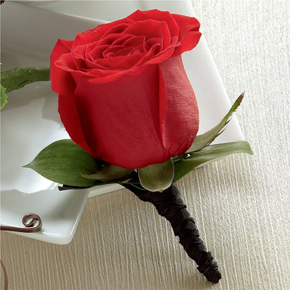 Red Rose Boutonniere – SHARAR'S FLORIST, La Habra CA