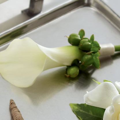 White Calla Boutonniere – SHARAR'S FLORIST, La Habra CA