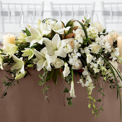 White Linen Arrangement – SHARAR'S FLORIST, La Habra CA